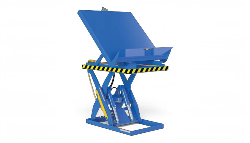 Mesa elevadora Tilter volcadora industrial para inclinar cargas hasta 90 grados — ConveyorsMX Store México